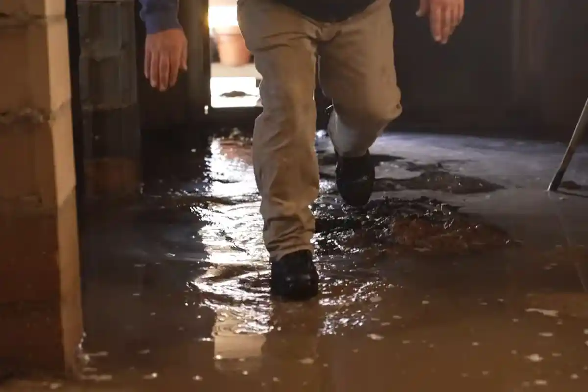 Sewage backup cleanup in a flooded Westbury, NY basement